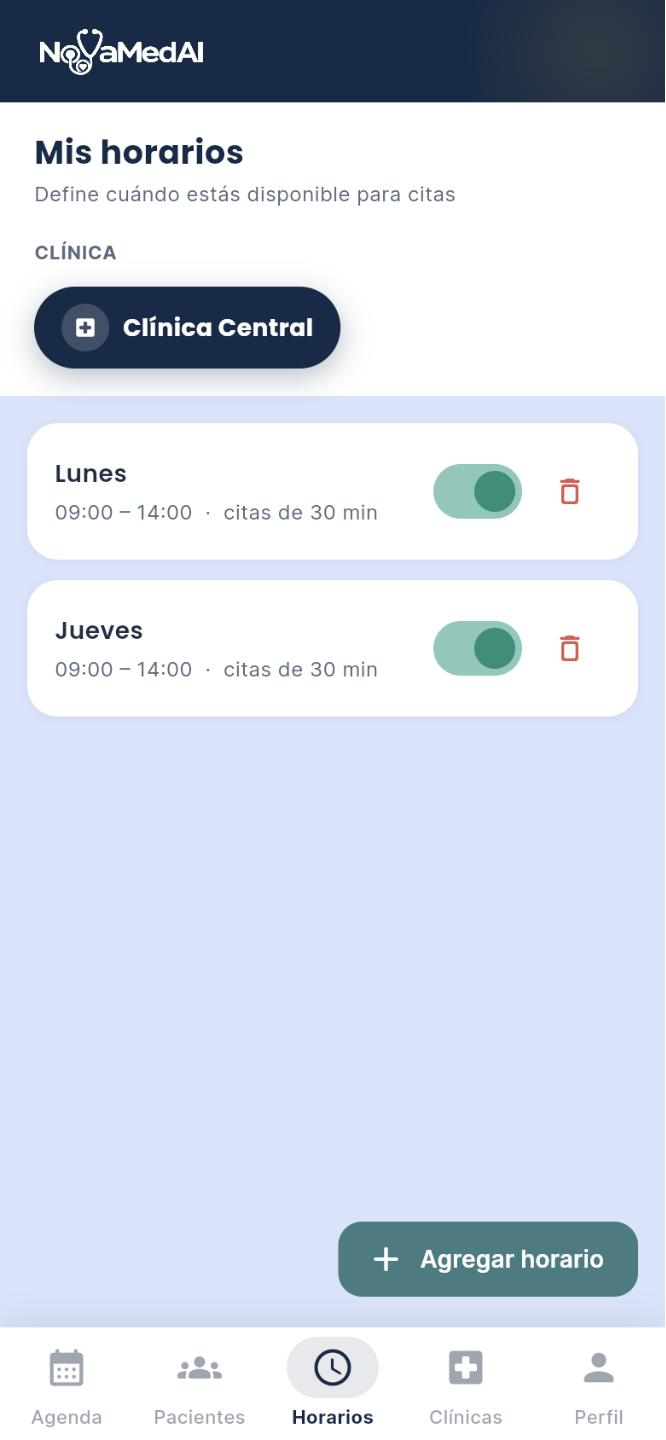 Pantalla de NovaMed AI
